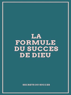 cover image of La Formule du Succès de Dieu